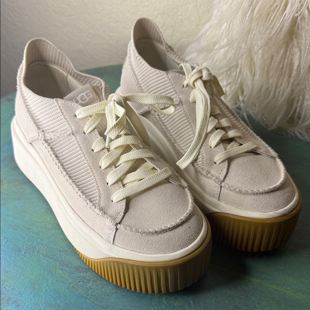 UGG Women's Cream and Tan Platform Sneakers